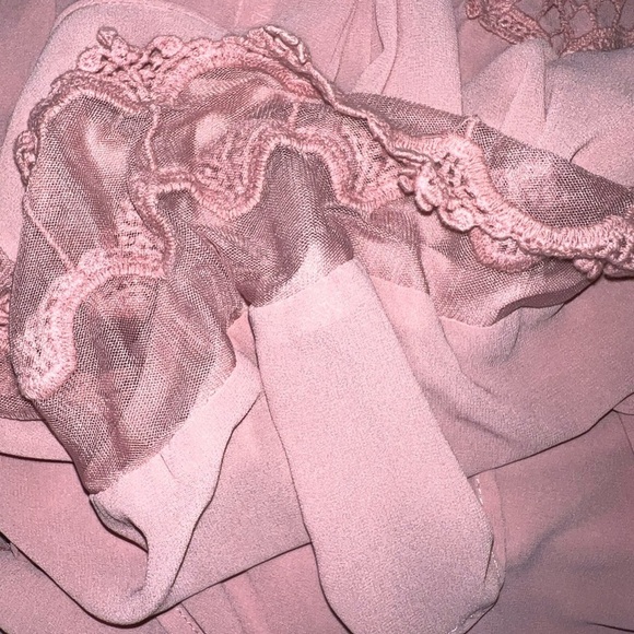 Entro Dusty Pink Lace Crochet Tank Top Sleeveless Boho Chic Women’s Size Small - Picture 8 of 9